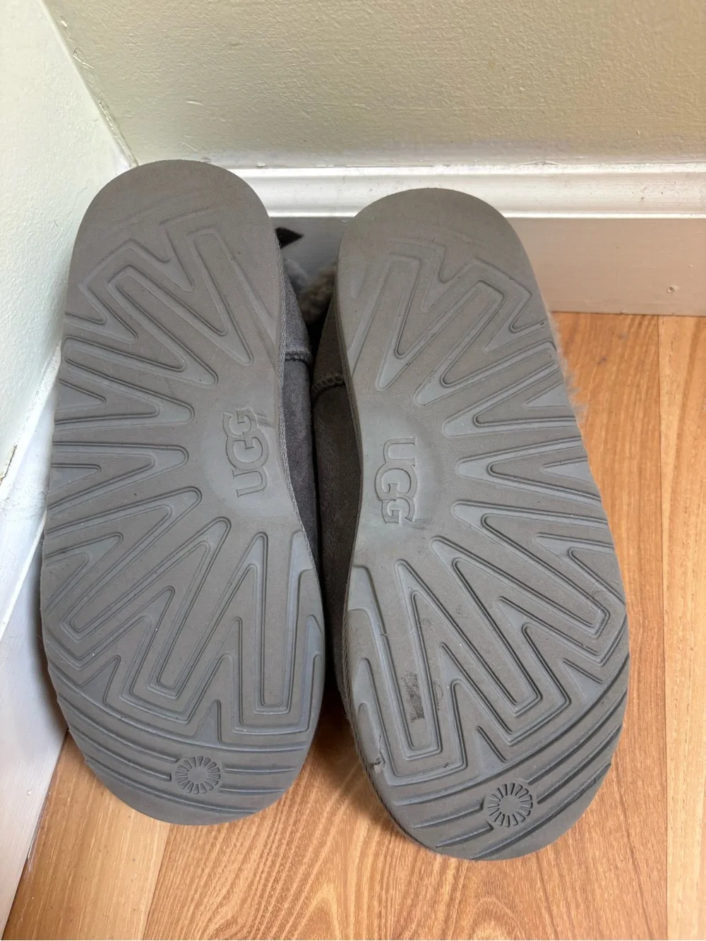 UGG Kids Short Gray Shearling-Lined Boots